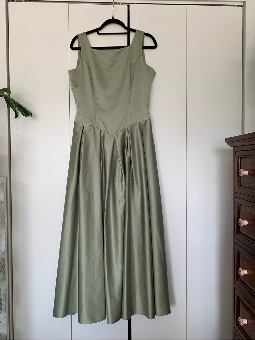 Vtg‎ 80s Corset Back Renaissance Maiden Dress Gown Sz 16 Sage Fairy Grunge